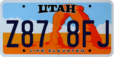 UT license plate Z878FJ
