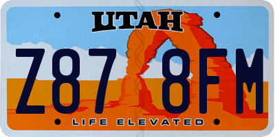 UT license plate Z878FM