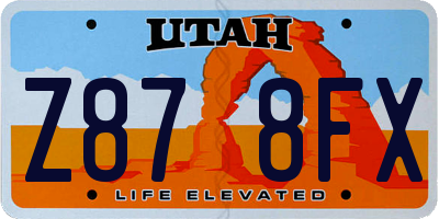 UT license plate Z878FX