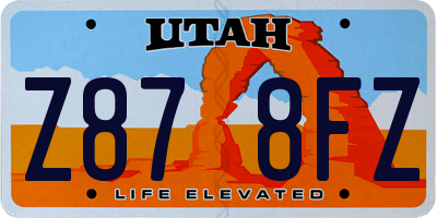 UT license plate Z878FZ
