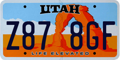 UT license plate Z878GF