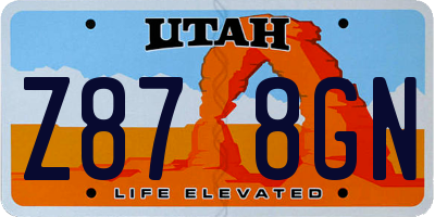 UT license plate Z878GN