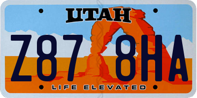 UT license plate Z878HA