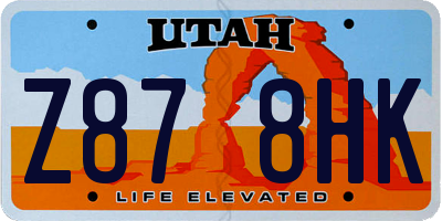 UT license plate Z878HK