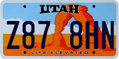 UT license plate Z878HN