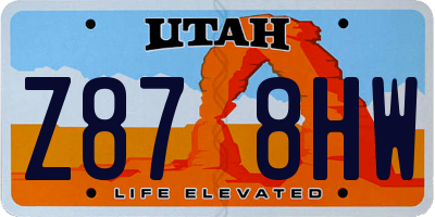 UT license plate Z878HW