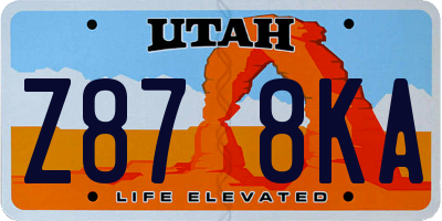UT license plate Z878KA