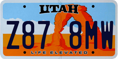 UT license plate Z878MW
