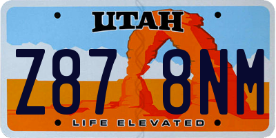 UT license plate Z878NM