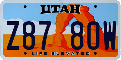 UT license plate Z878OW