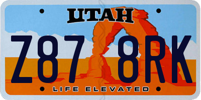 UT license plate Z878RK