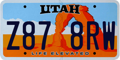 UT license plate Z878RW