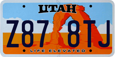 UT license plate Z878TJ
