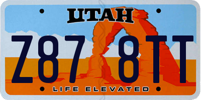 UT license plate Z878TT