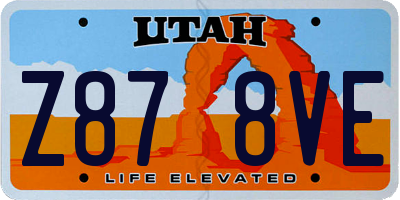 UT license plate Z878VE