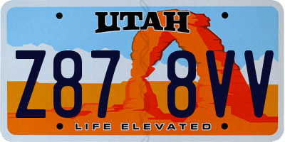 UT license plate Z878VV