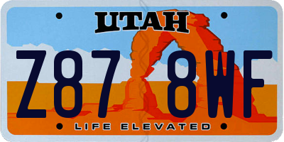 UT license plate Z878WF