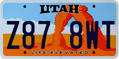 UT license plate Z878WT