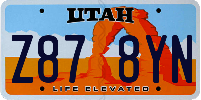 UT license plate Z878YN