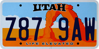 UT license plate Z879AW