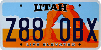 UT license plate Z880BX