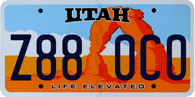 UT license plate Z880CO
