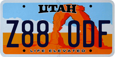 UT license plate Z880DF