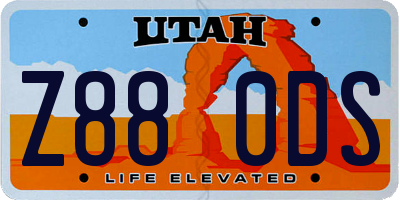 UT license plate Z880DS