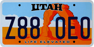 UT license plate Z880EO