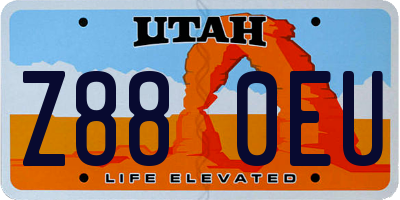 UT license plate Z880EU