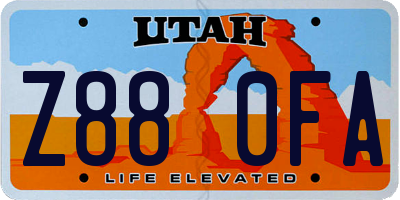 UT license plate Z880FA
