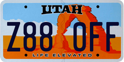 UT license plate Z880FF