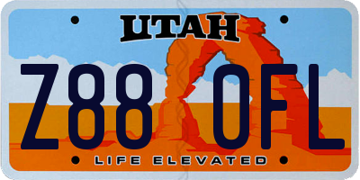 UT license plate Z880FL
