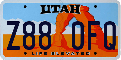 UT license plate Z880FQ