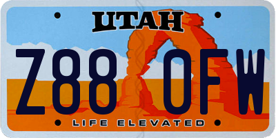 UT license plate Z880FW