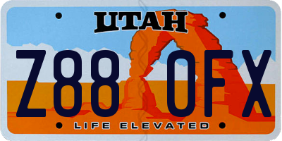 UT license plate Z880FX