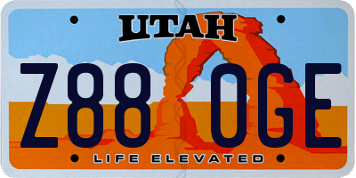 UT license plate Z880GE