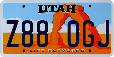 UT license plate Z880GJ