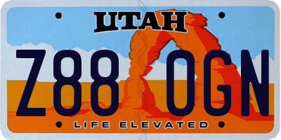 UT license plate Z880GN