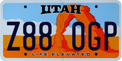 UT license plate Z880GP