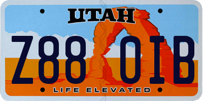 UT license plate Z880IB