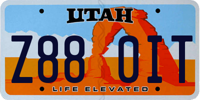 UT license plate Z880IT