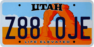 UT license plate Z880JE