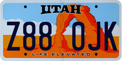 UT license plate Z880JK