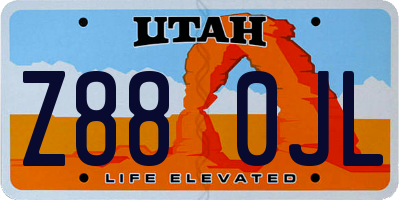 UT license plate Z880JL