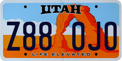 UT license plate Z880JO
