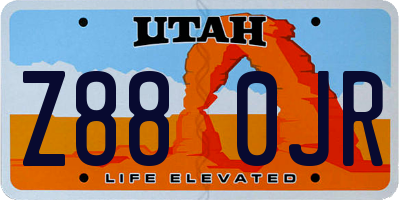 UT license plate Z880JR