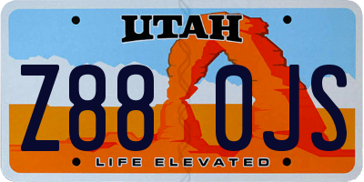 UT license plate Z880JS