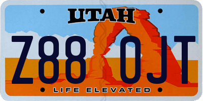 UT license plate Z880JT