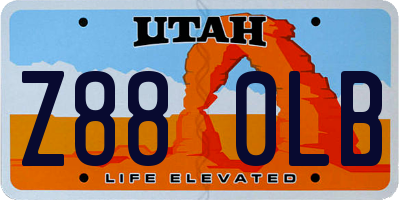UT license plate Z880LB